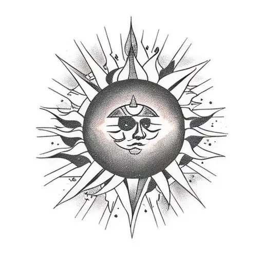 Star Mixed With A Sun And An Eightball