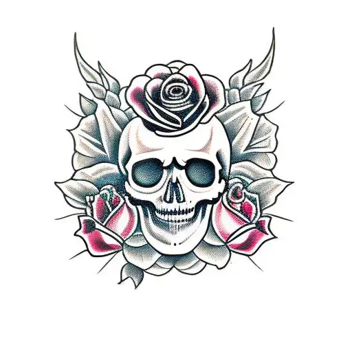Skull With Roses