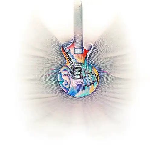 Sound Waves Transforming Into A Guitar