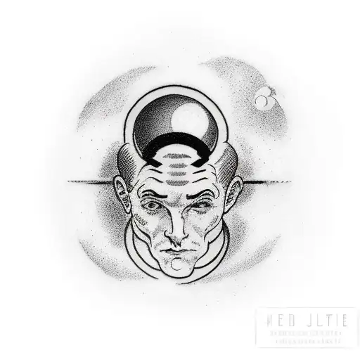 Man With Saturn The Planet As Head