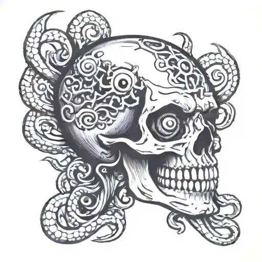 Cyclops Skull With Tentacles