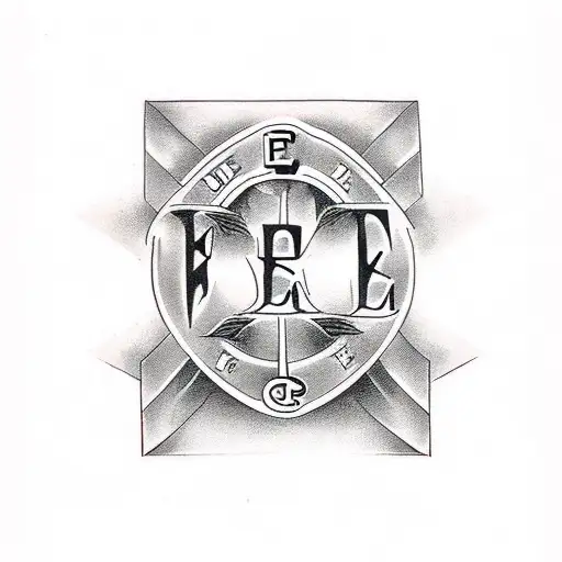 Letters E And D Black Color