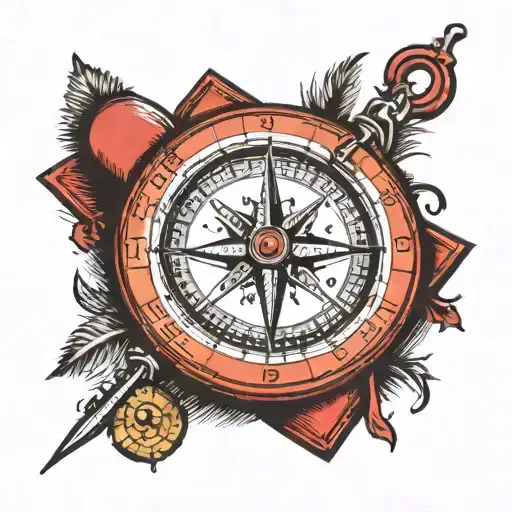 Compass On A Red Book Cover Art