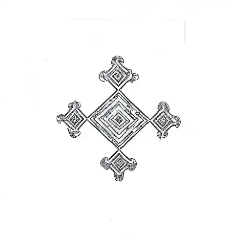 A Black And White Geometric Pattern