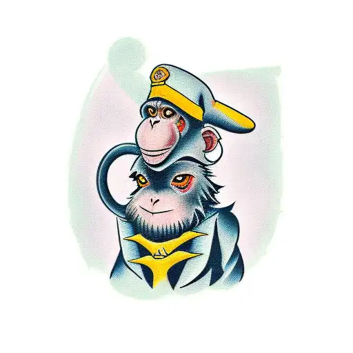 Monkey With A Cut Throat Razor Tattoo