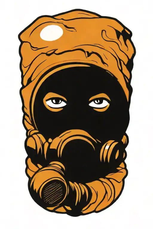 Scuba Diver Face With Mask On In Sailor Jerry Style