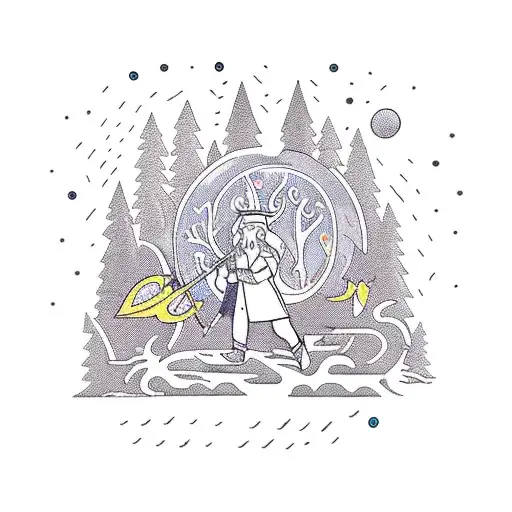 A Tour Guide Leading A Group Of Adventurers Through A Mythical Forest Filled With Magical Creatures