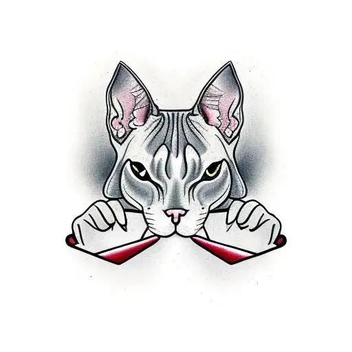 A Sphynx Cat And Next To Him A Cane Corso Dog