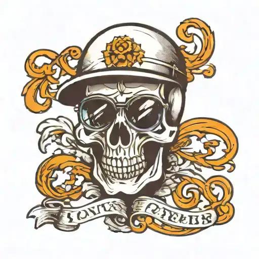 Skull With Glasses Letters 'Y'