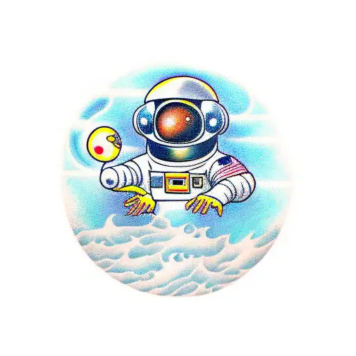 Astronaut With Fractals