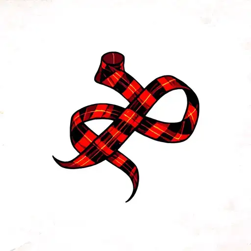 Black And Red Plaid Ribbon Intertwined