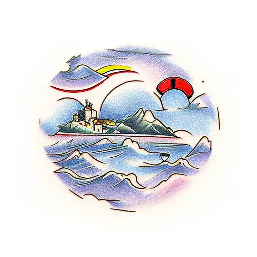 Landscape Of Portugal Inside A Circle