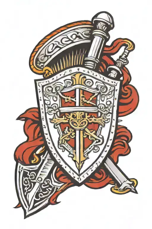 Crusader Shield And Sword