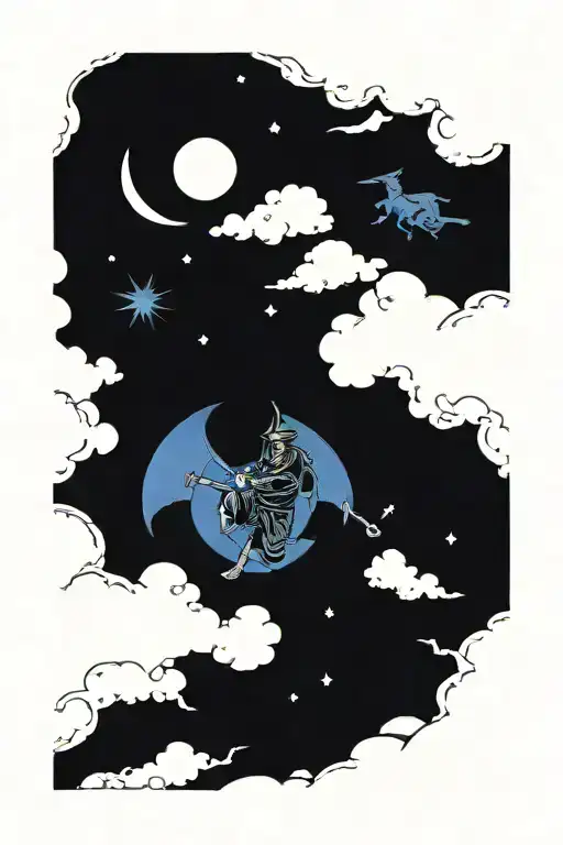 Ronin Night Sky With Moon
