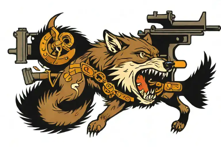 Wolf And Machine Guns