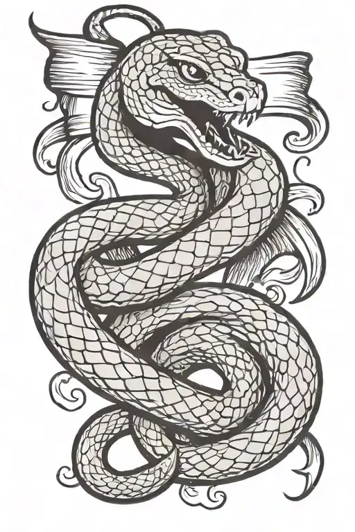 Snake With Banner Wrapped