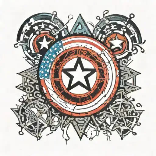 Captain America Shield Djing At A Concert With A Crowd Of Fans In The Background