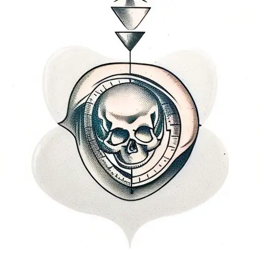 Hourglass With A Skull In The Bottom Designed For The Forearm