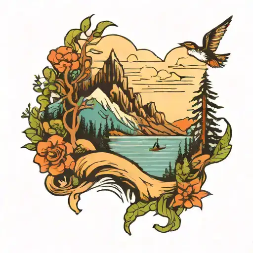 Mountian To The Ocean Scene