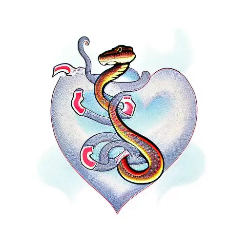 Snake In The Shape Of A Heart