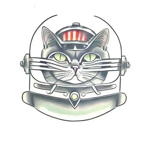 Cat With Biker Helmet