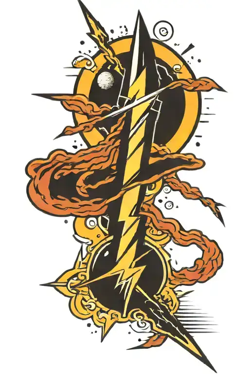 Lightning Bolt And Moon