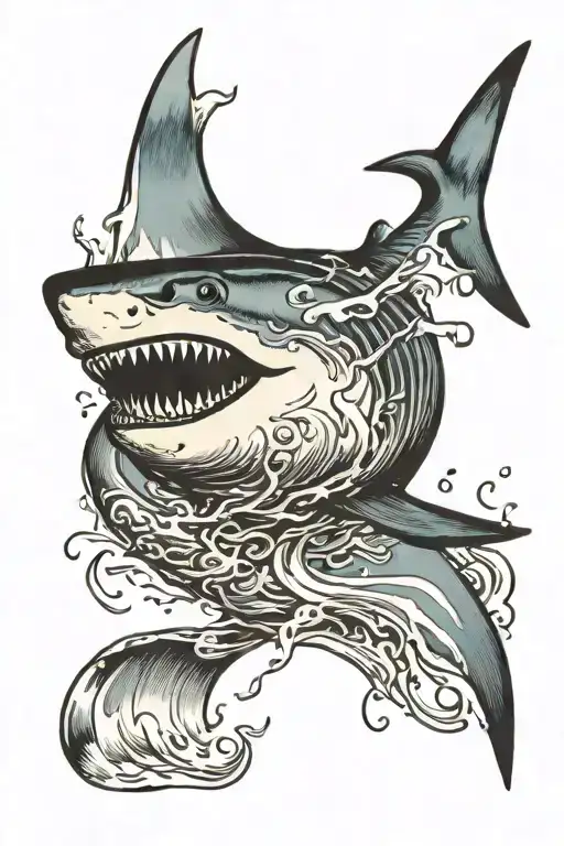 Shark Emerging From The Water