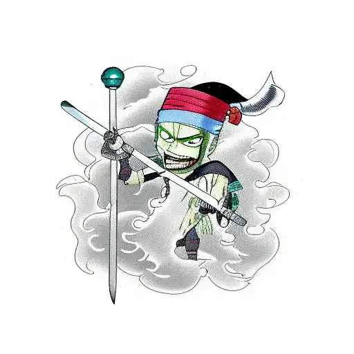 Zoro On A Walk With His Blades