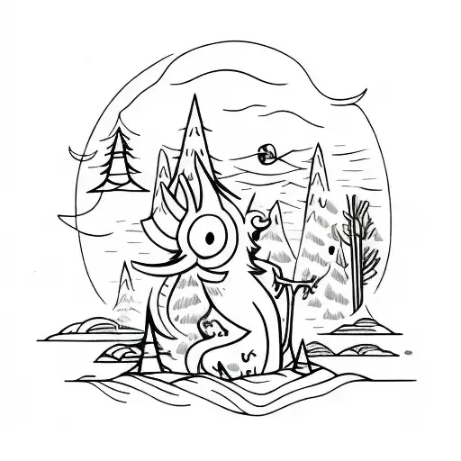 A Fearless Adventurer Exploring A Mysterious Forest Filled With Mythical Creatures