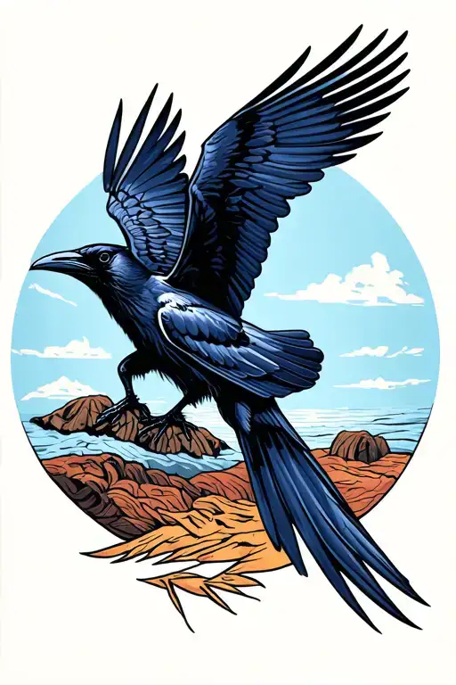 Raven Flying