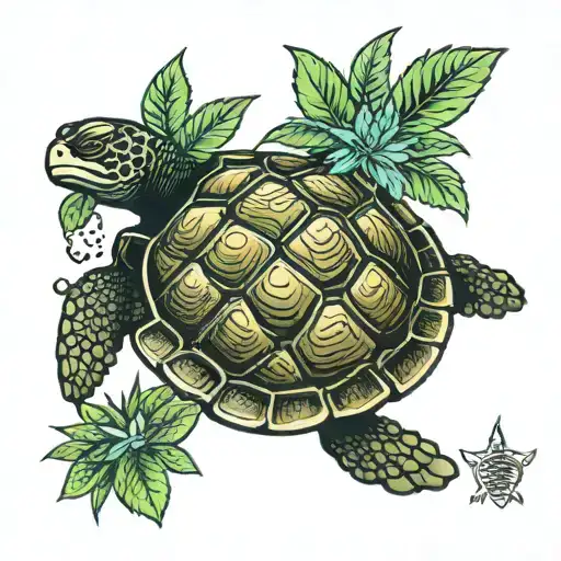 Turtle In Marijuana Field