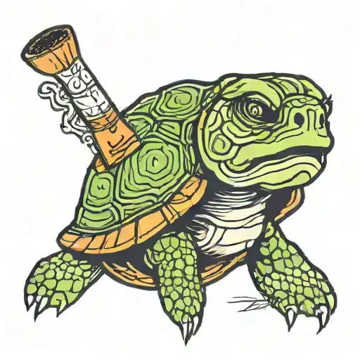 Turtle Face Smoking A Joint
