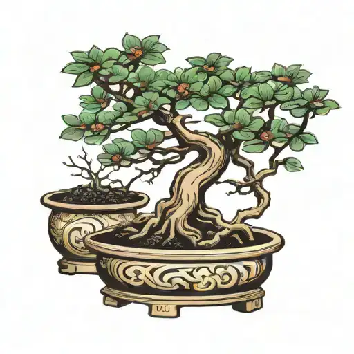 Bonsai Tree In Traditional Pot