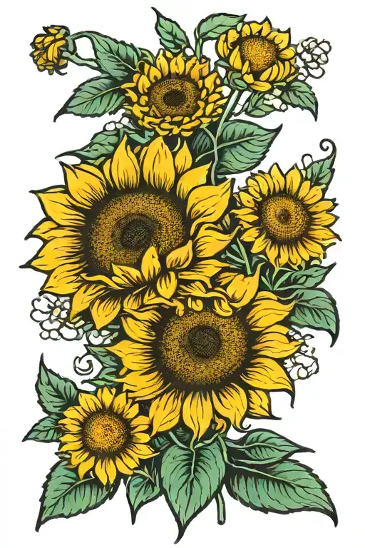 A Sunflower And Daisy Flower