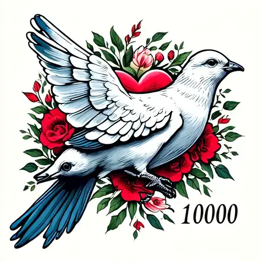 Dove With A Heart And A Birthdate Incorporated
