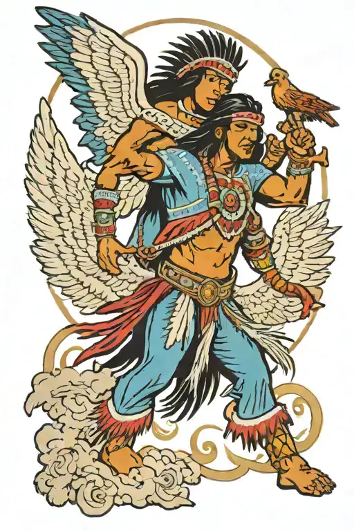 Native American Fighting A Guardian Angel