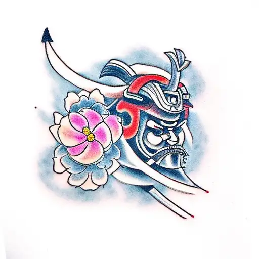 Samurai With Flower