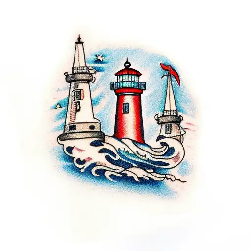 Lighthouse With Fortune Teller And Old Sailor