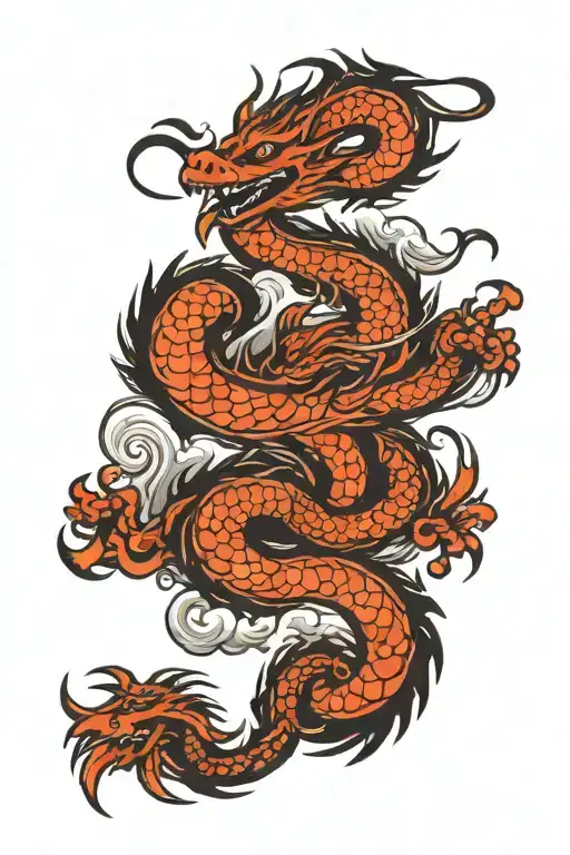 Dragon And Clouds Surrounding