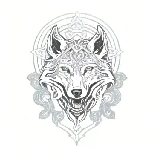 Celtic Knot Fenrir Wolf