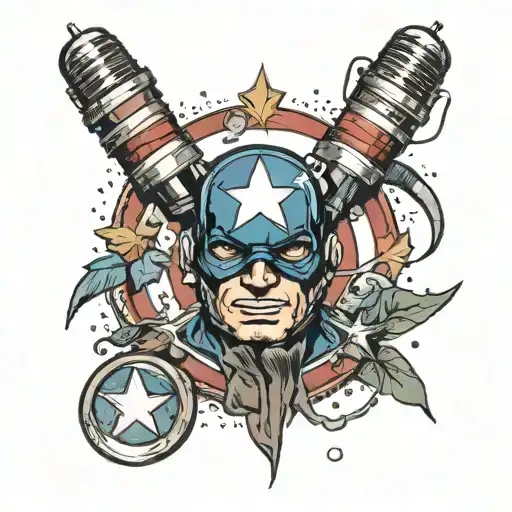 Captain America Microphone At A Concert With A Crowd Of Fans In The Background