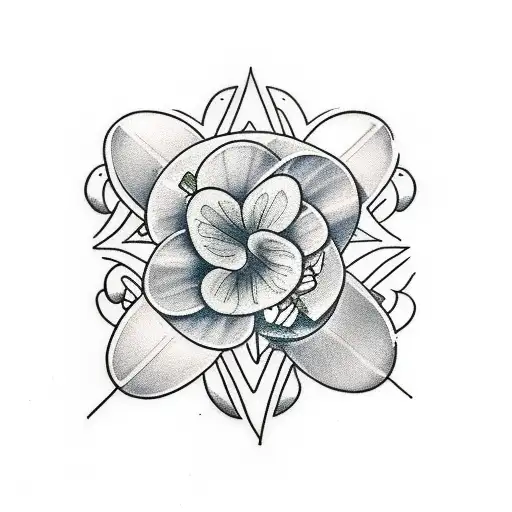 Four Leaf Clover And Narcissus