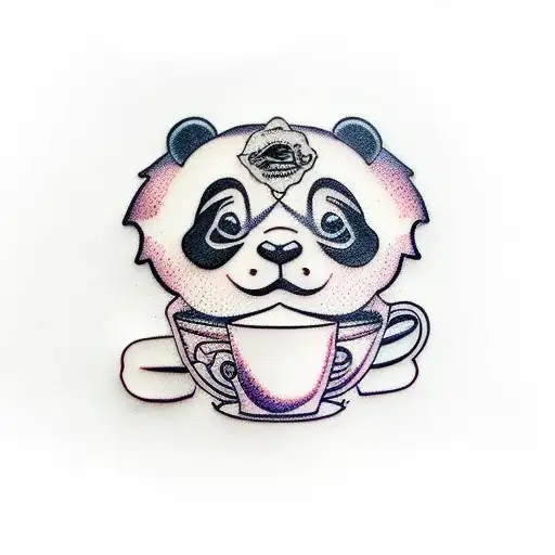 Panda En Taza De Cafe
