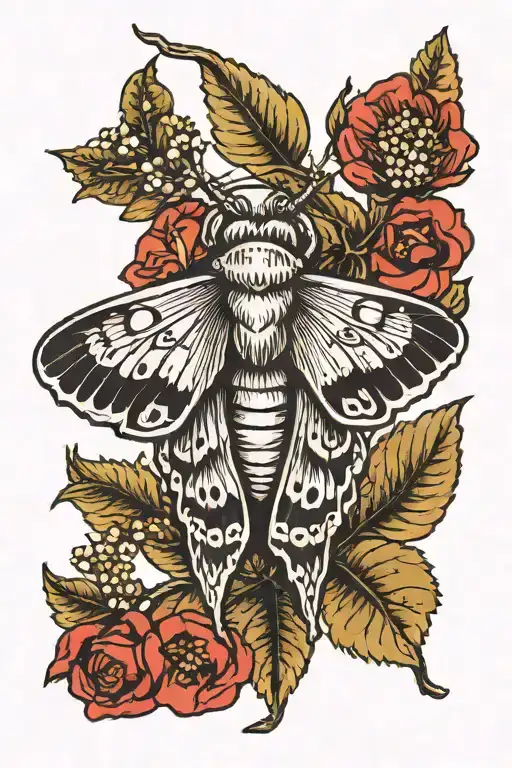 Moth Resting On A Twig