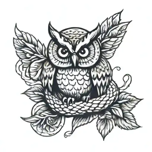 Owl With Snake And Lemon