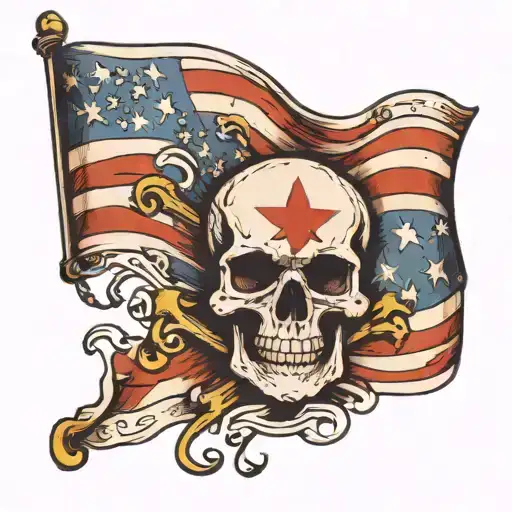 Skull And Cross Bones Flag Dia