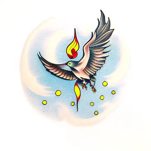 Flying Birds With Gothic Candles