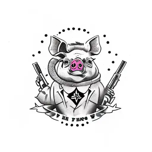 Pig With Gun
