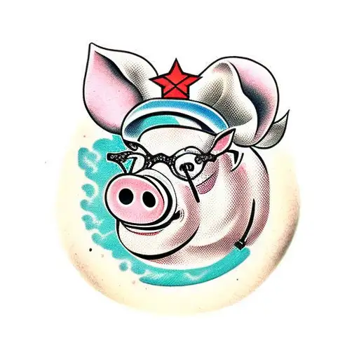 Pig With Gun And Glasses