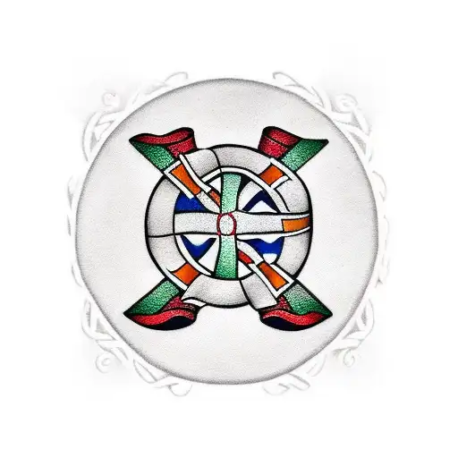 Irish Flag On A Celtic Cross